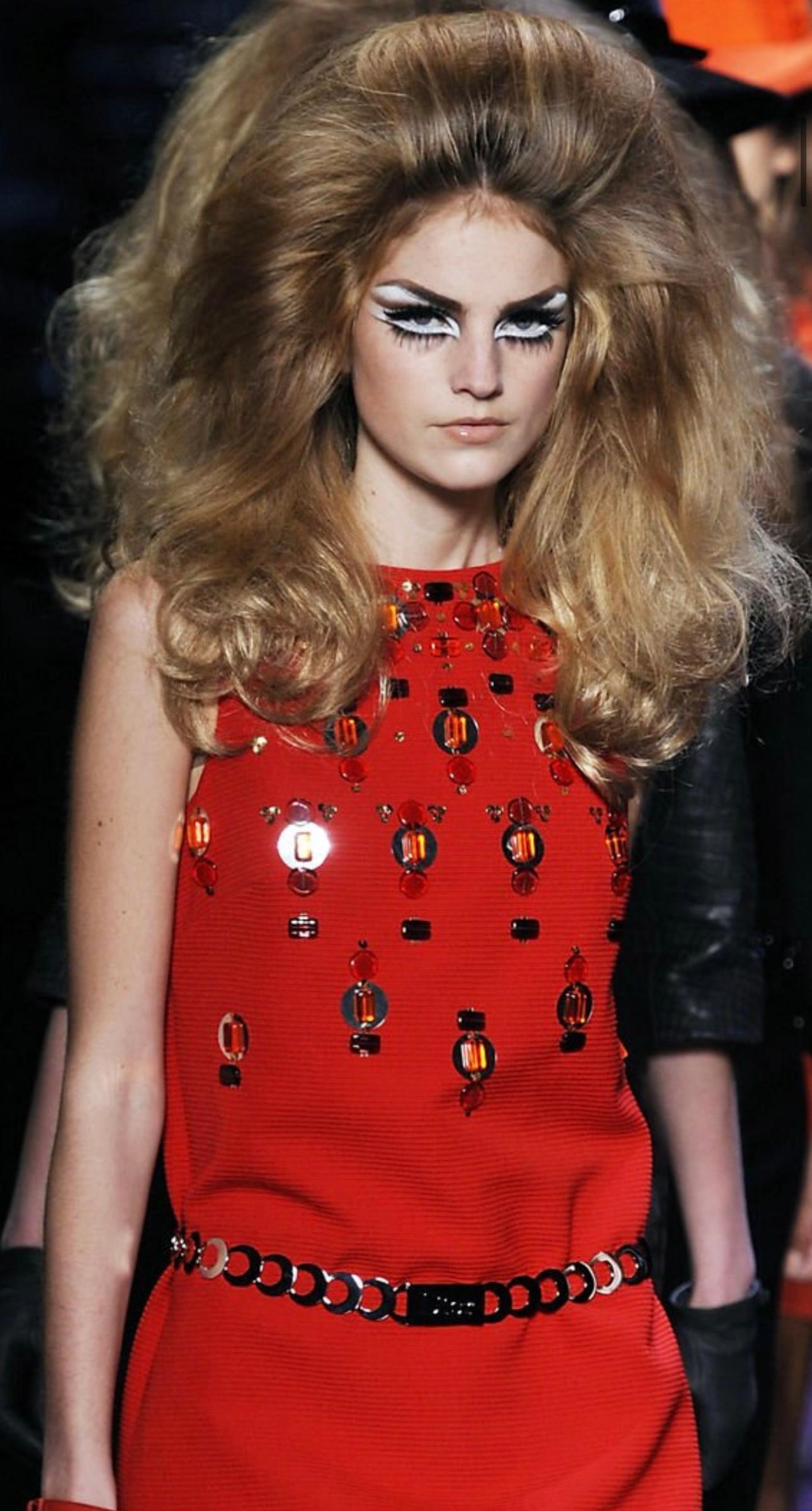 Christian Dior by John Galliano F/W 2008 Laufsteg-Cocktailkleid Glasperlenstickerei, Größe 42 FR, sehr guter Zustand 