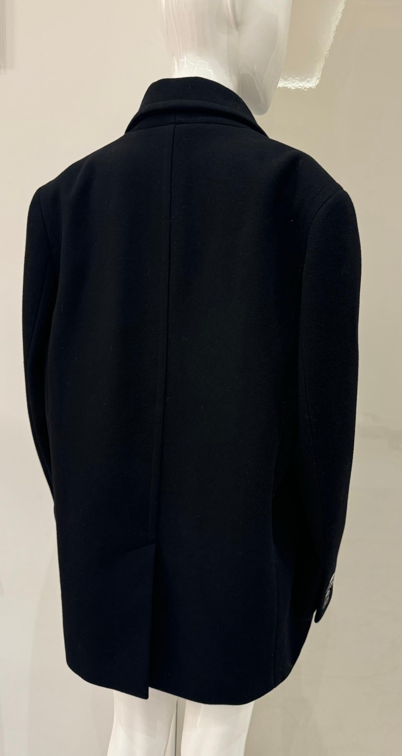 Chanel métiers d'art Paris Byzance 2011 manteau en laine noire en vente 7