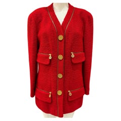 Rare Chanel F/W 1992 runway red tweed jacket