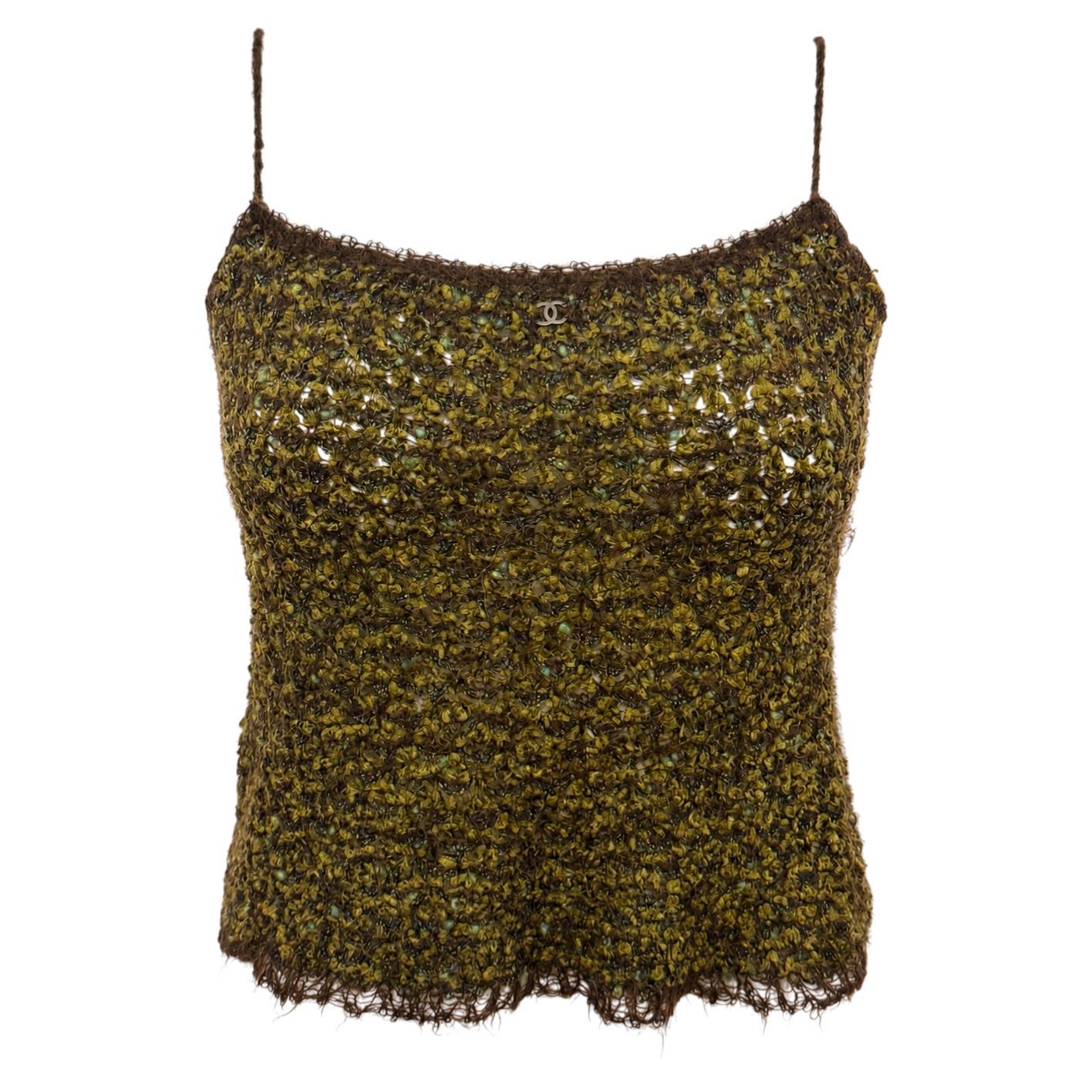 Caraco rare en maille bouclée de mohair Chanel automne-hiver 1998, signé Karl Lagerfeld