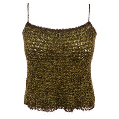 Rare Chanel F/W 1998 Mohair Bouclé knit camisole top by Karl Lagerfeld