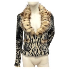 Chaqueta exclusiva de Roberto Cavalli de los años 2000, de mohair, cachemira y piel de zorro teñida