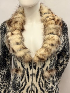 Chaqueta exclusiva de Roberto Cavalli de los años 2000, de mohair, cachemira y piel de zorro teñida