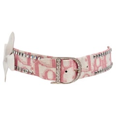 Rare Christian Dior S/S 2004 Girly Pink Oblique Crystal Choker by John Galliano