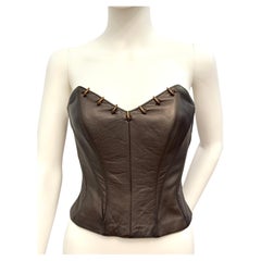 Rare Thierry Mugler S/S 1994 Sculpted Lambskin Leather Claw Corset Bustier