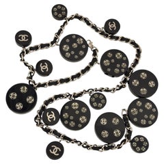 Rare & Collector Chanel F/W 2003 Oversized Lucite Buttons Snap Charms Chain Belt