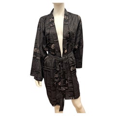 Iconic John Galliano « Gazette » Newspaper Print Kimono Robe with original box