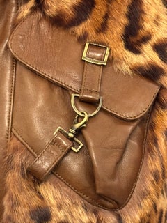 Rare Christian Dior by John Galliano F/W 2004 Leopard Fur & Leather utility Vest