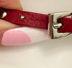Christian Dior by John Galliano 2003 Hardcore Romance Red Leather Choker