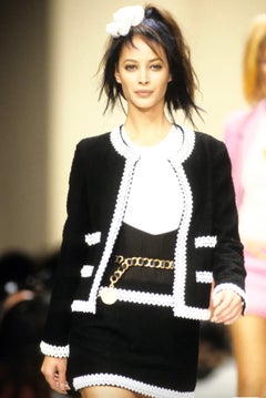 Rare Chanel by Karl Lagerfeld S/S 1994 Runway black corset Waist Cincher