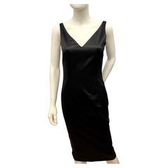 Dior by John Galliano S/S 2004 Black Satin Ruched Cocktail dress