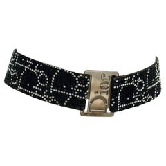 Christian Dior by John Galliano 2004 Crystal Rhinestone Mesh Choker Necklace
