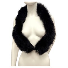 Christian Dior by John Galliano F/W 2003 Black Fox Fur Collar with Dior buckle