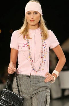 Chanel Cruise 2008 Paris Los Angeles Runway Pink Tweed short sleeve Jacket