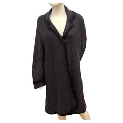 John Galliano F/W 1998 « Cabaret » Anthracite Mohair Wool Bouclé Long Coat