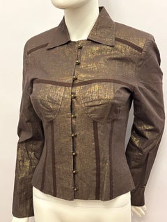 Christian Dior by John Galliano S/S 2001 iridescent bronze gold corset jacket