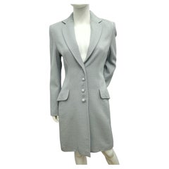 Christian Dior by John Galliano F/W 1998 Baby Blue Sculpted Wool Frock Coat