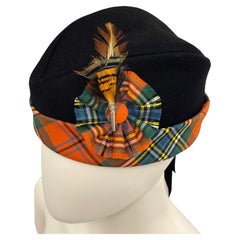 Christian Dior by John Galliano 2011 Duchess of Windsor Tartan plaid Feather Hat
