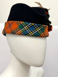 Christian Dior by John Galliano 2011 Duchess of Windsor Tartan plaid Feather Hat