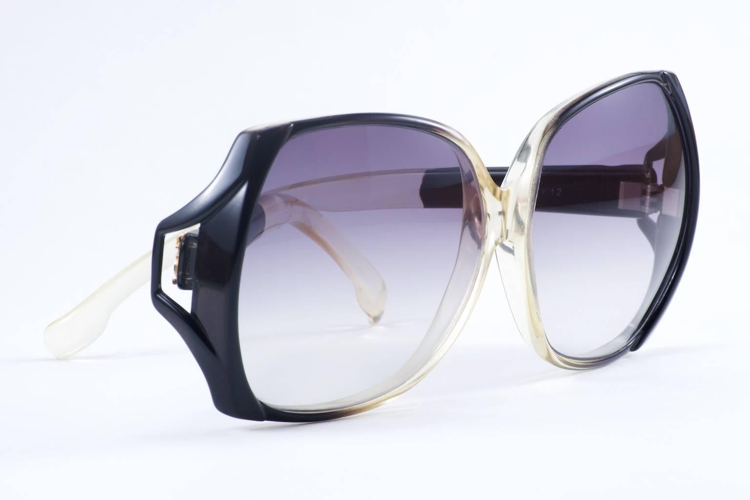 Purple Vintage Haute Couture Runway Yves Saint Laurent Sunglasses, Made in France For Sale