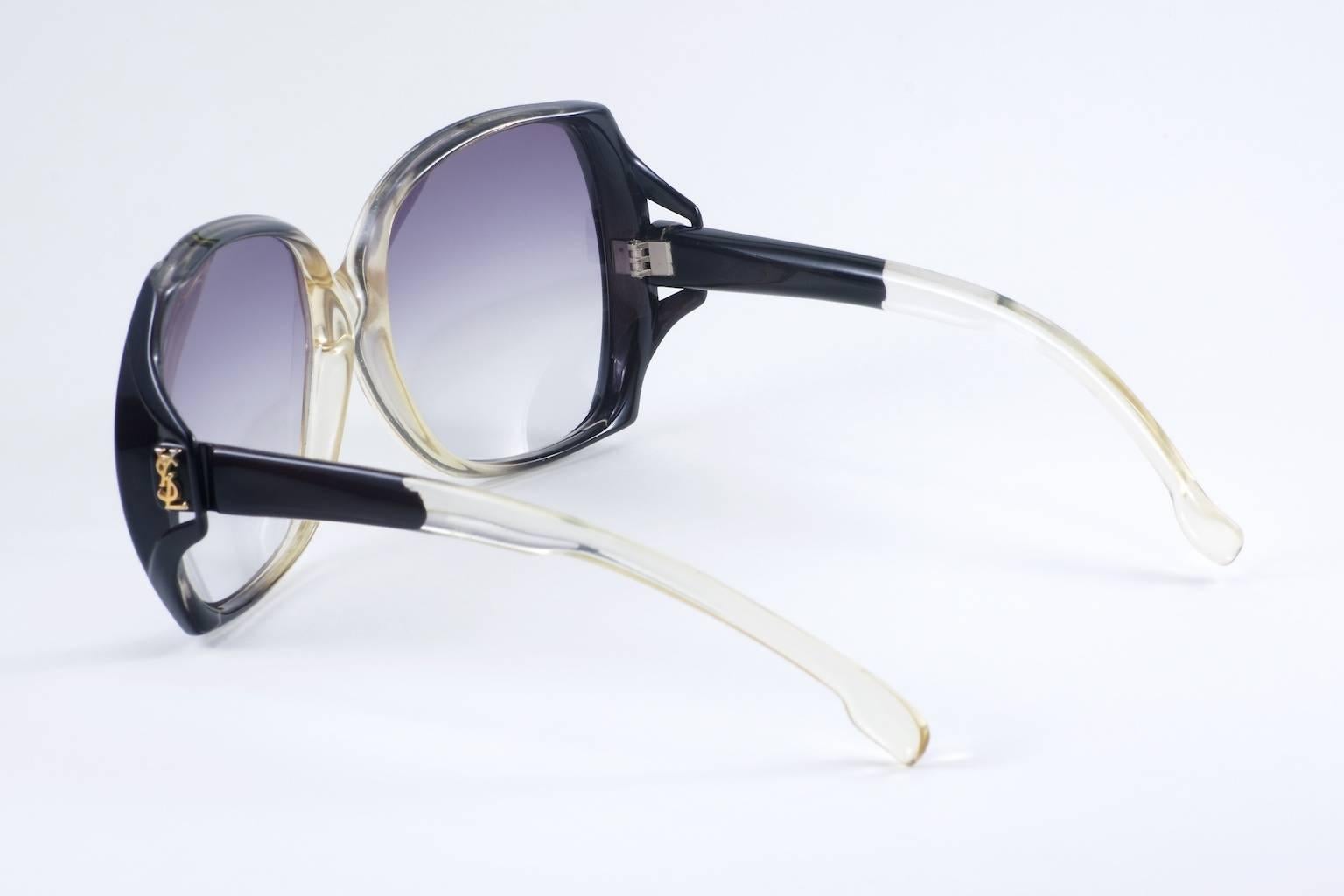 Vintage Haute Couture Runway Yves Saint Laurent Sunglasses, Made in France In New Condition For Sale In Los Angeles, CA