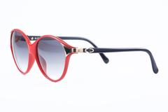 Hotel de Ville's Christian Dior Wire-Topped Sunglasses, Red-Black/Gold accents