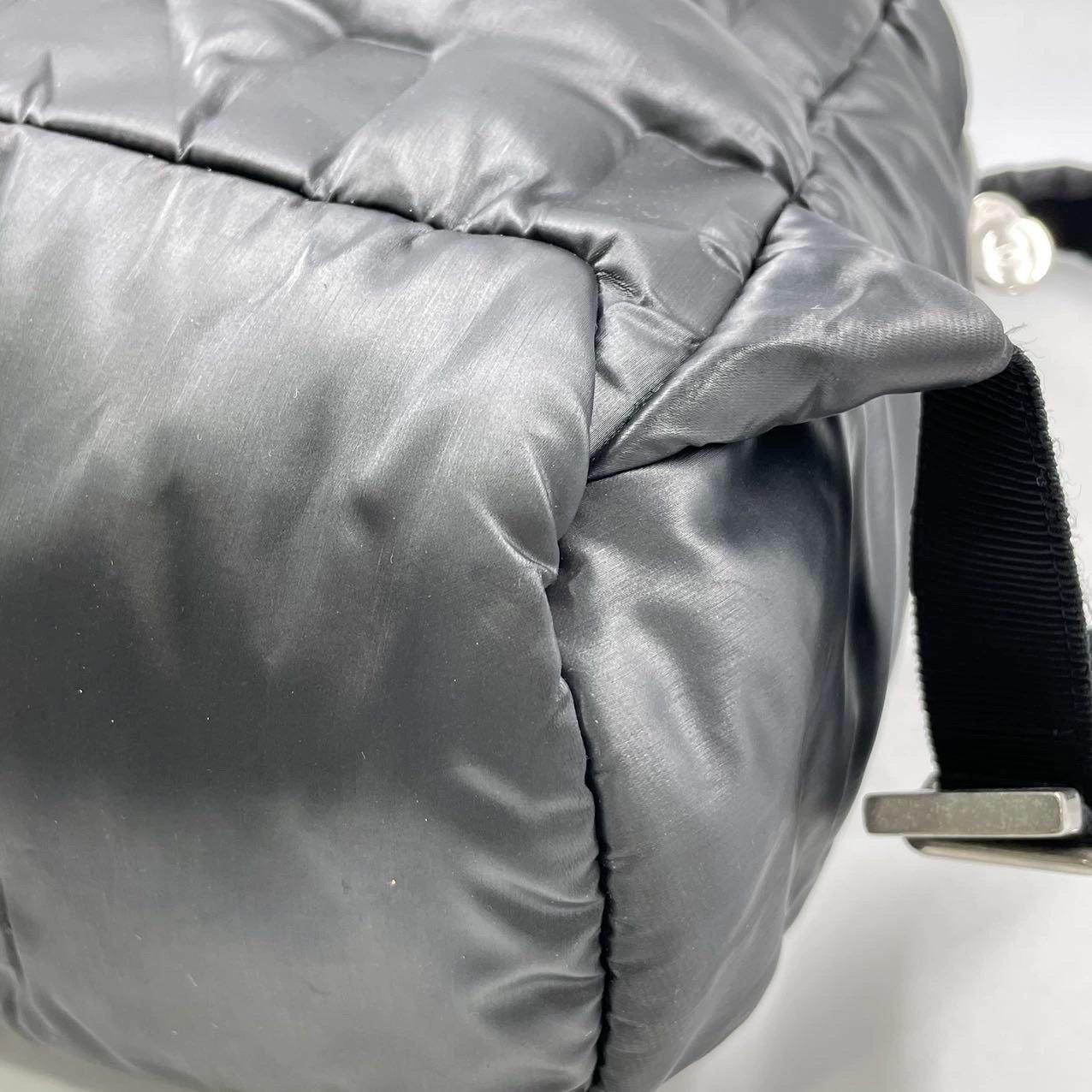 Chanel Doudoune Backpack Embossed Black Nylon Medium 10