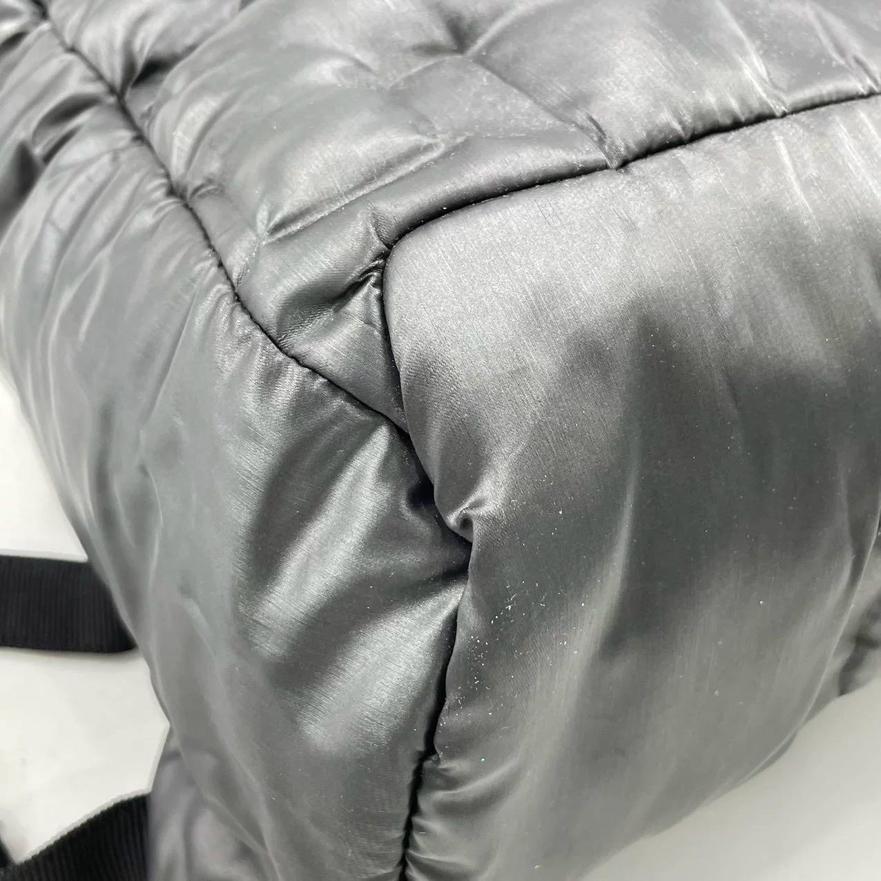Chanel Doudoune Backpack Embossed Black Nylon Medium 12