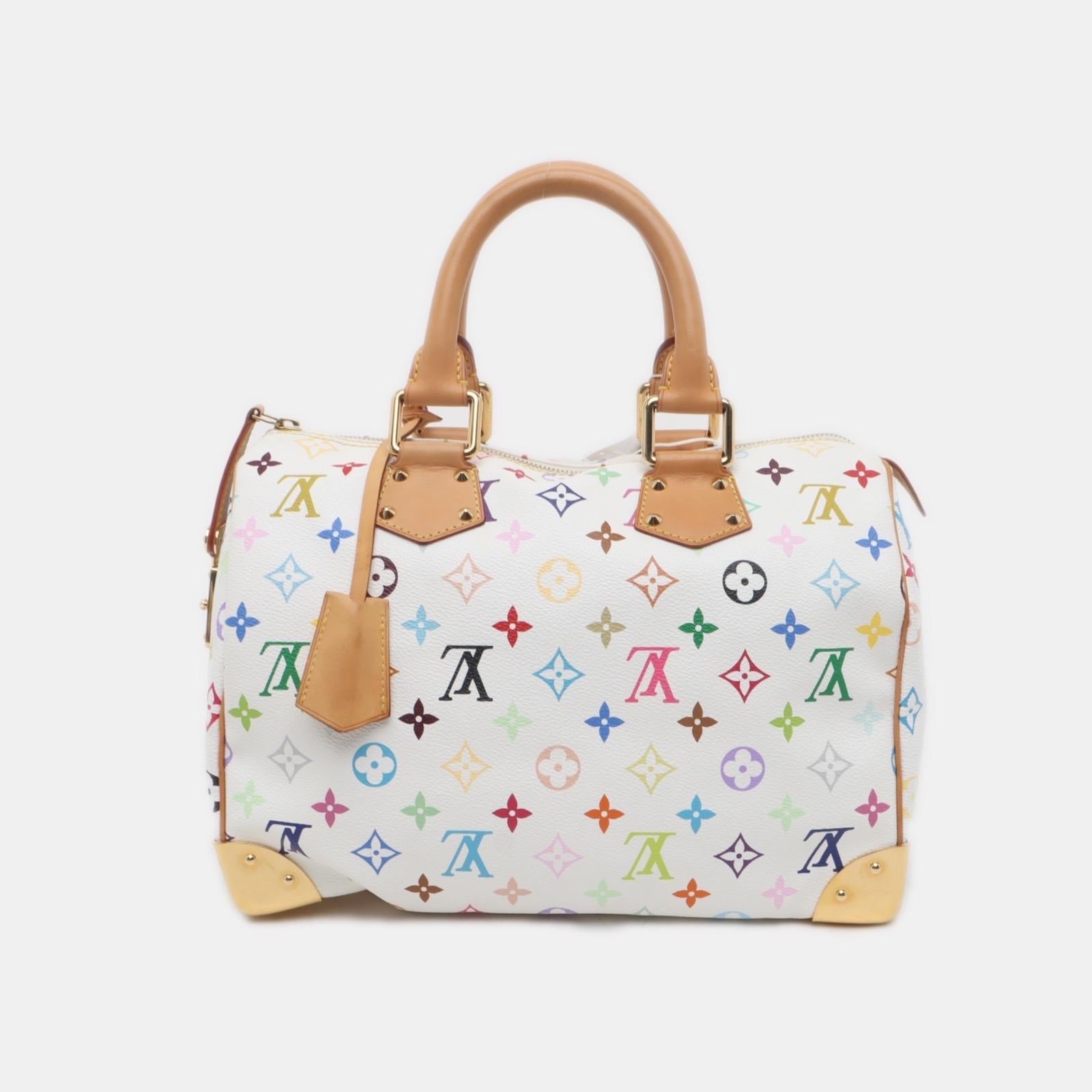 Women's Louis Vuitton x Takashi Murakami Speedy 30 Lock White Multicolor For Sale