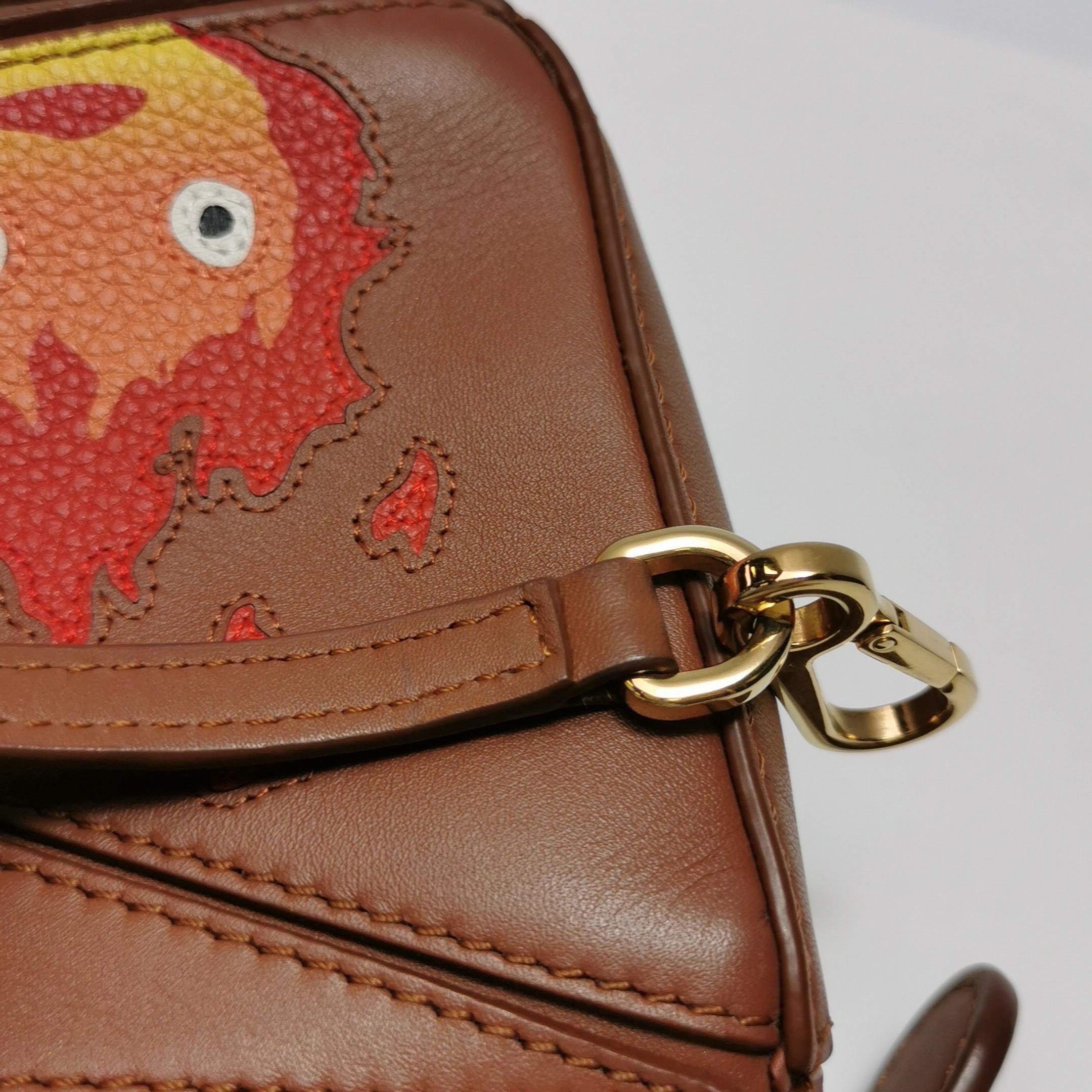 Loewe x Howl's Moving Castle Studio Ghibli Puzzle Calcifer Mini Tan Brown 8
