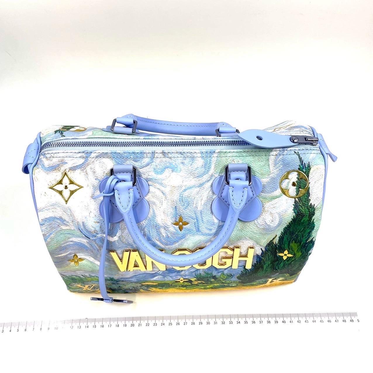 Louis Vuitton x Jeff Koons Speedy 30 Van Gogh Top Handle Bag For Sale 5