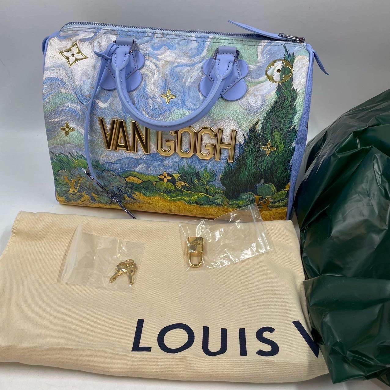 Louis Vuitton x Jeff Koons Speedy 30 Van Gogh Top Handle Bag For Sale 8