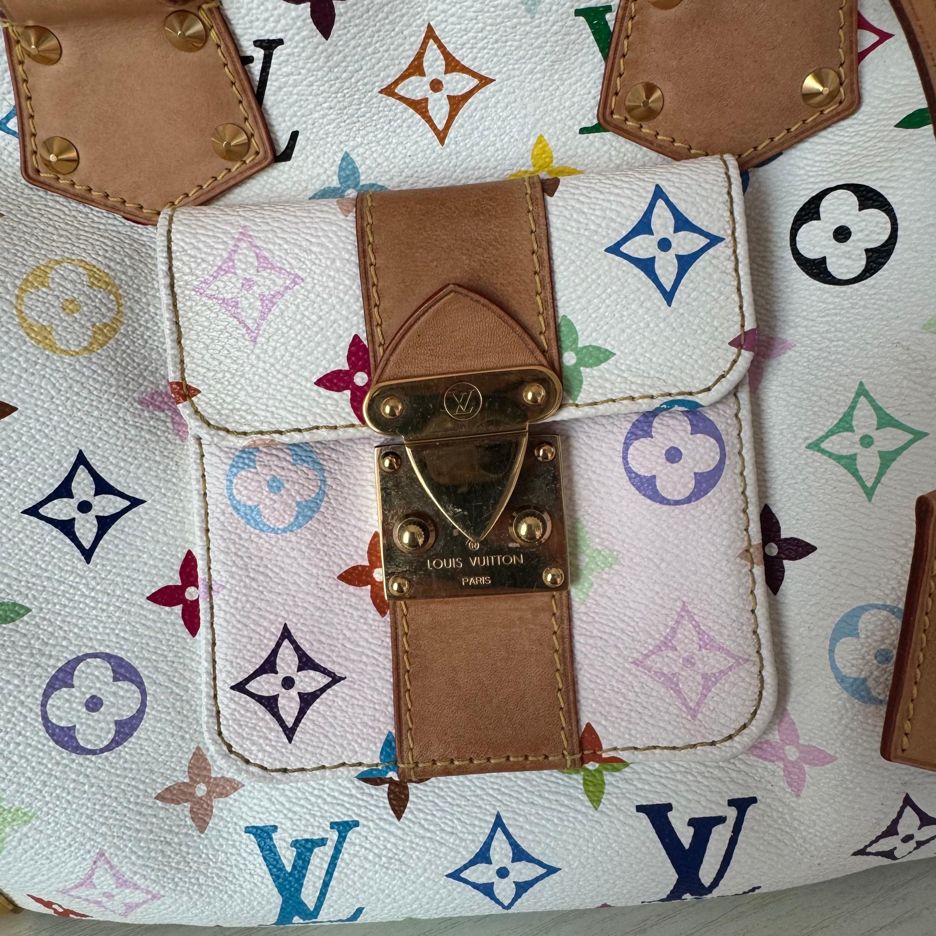 Louis Vuitton x Takashi Murakami Speedy 30 Lock White Multicolor For Sale 5