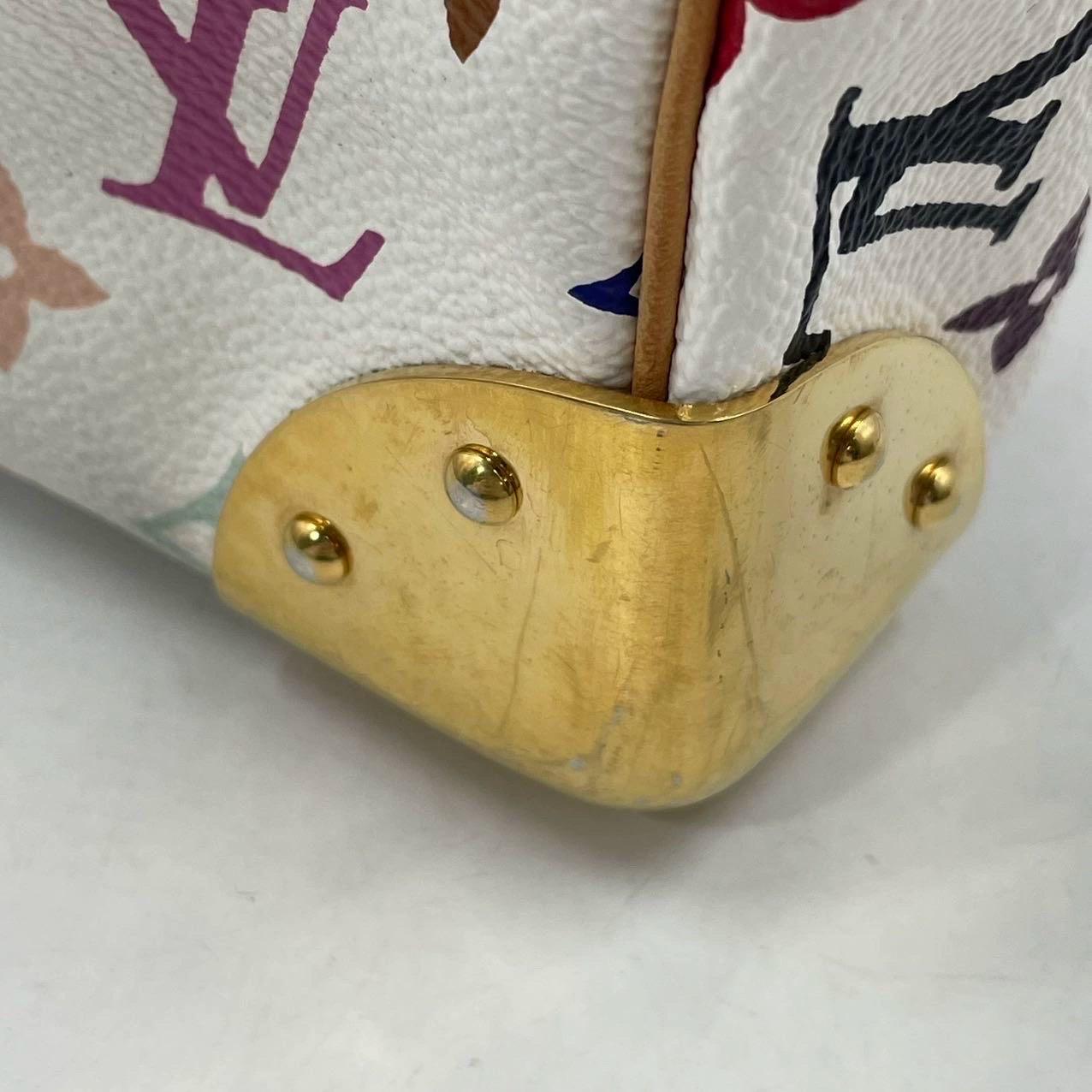 Louis Vuitton x Takashi Murakami Speedy 30 Lock White Multicolor For Sale 8