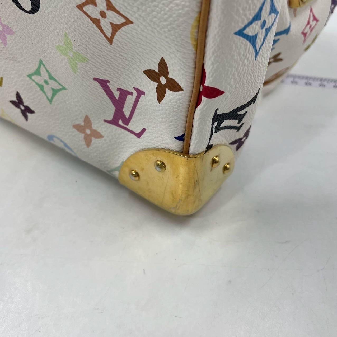 Louis Vuitton x Takashi Murakami Speedy 30 Lock White Multicolor For Sale 10