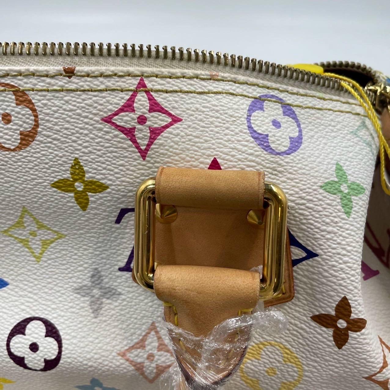 Louis Vuitton x Takashi Murakami Speedy 30 Lock White Multicolor For Sale 11