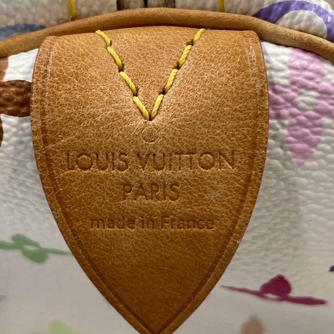 Louis Vuitton x Takashi Murakami Speedy 30 Lock White Multicolor For Sale 13