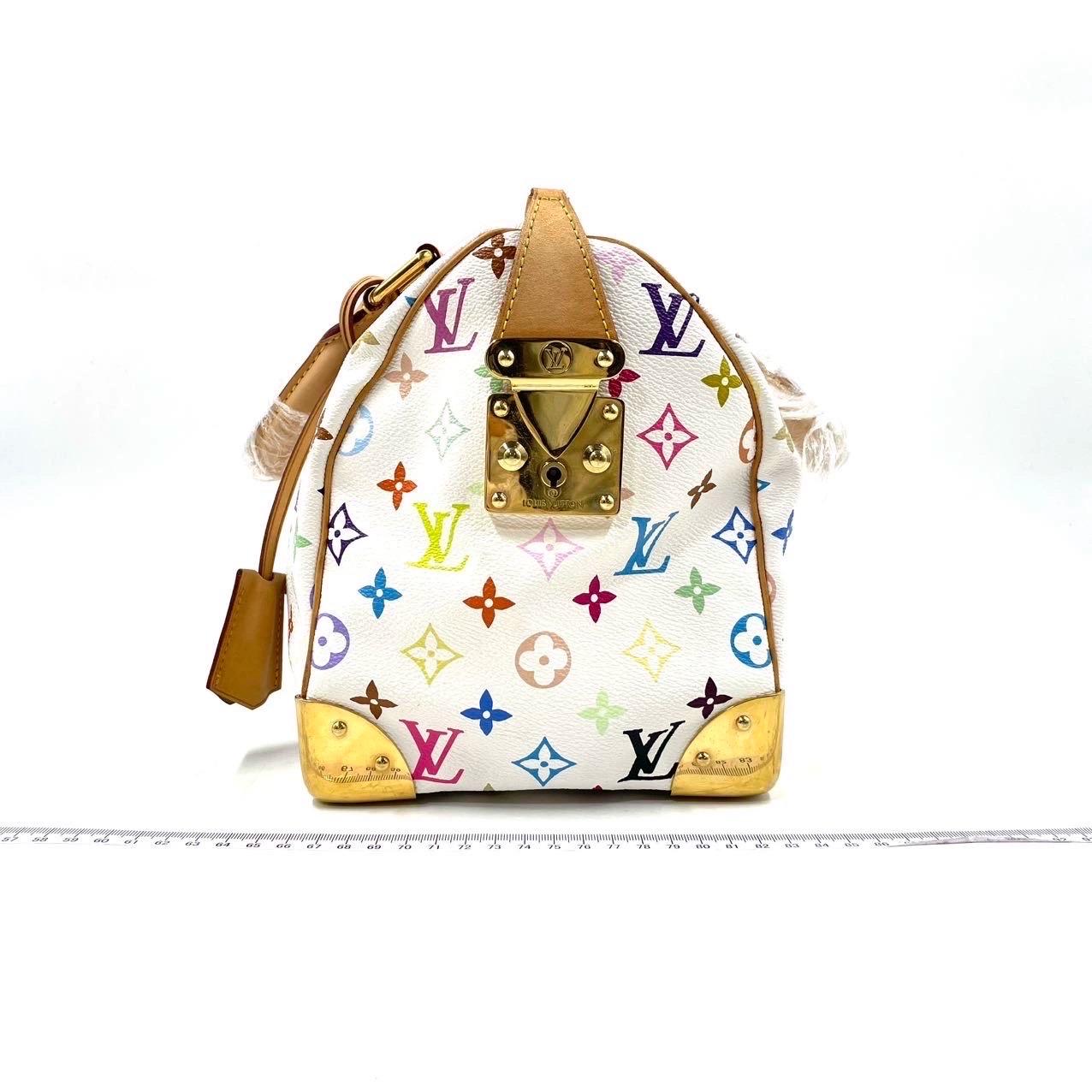 Louis Vuitton x Takashi Murakami Speedy 30 Lock White Multicolor For Sale 16