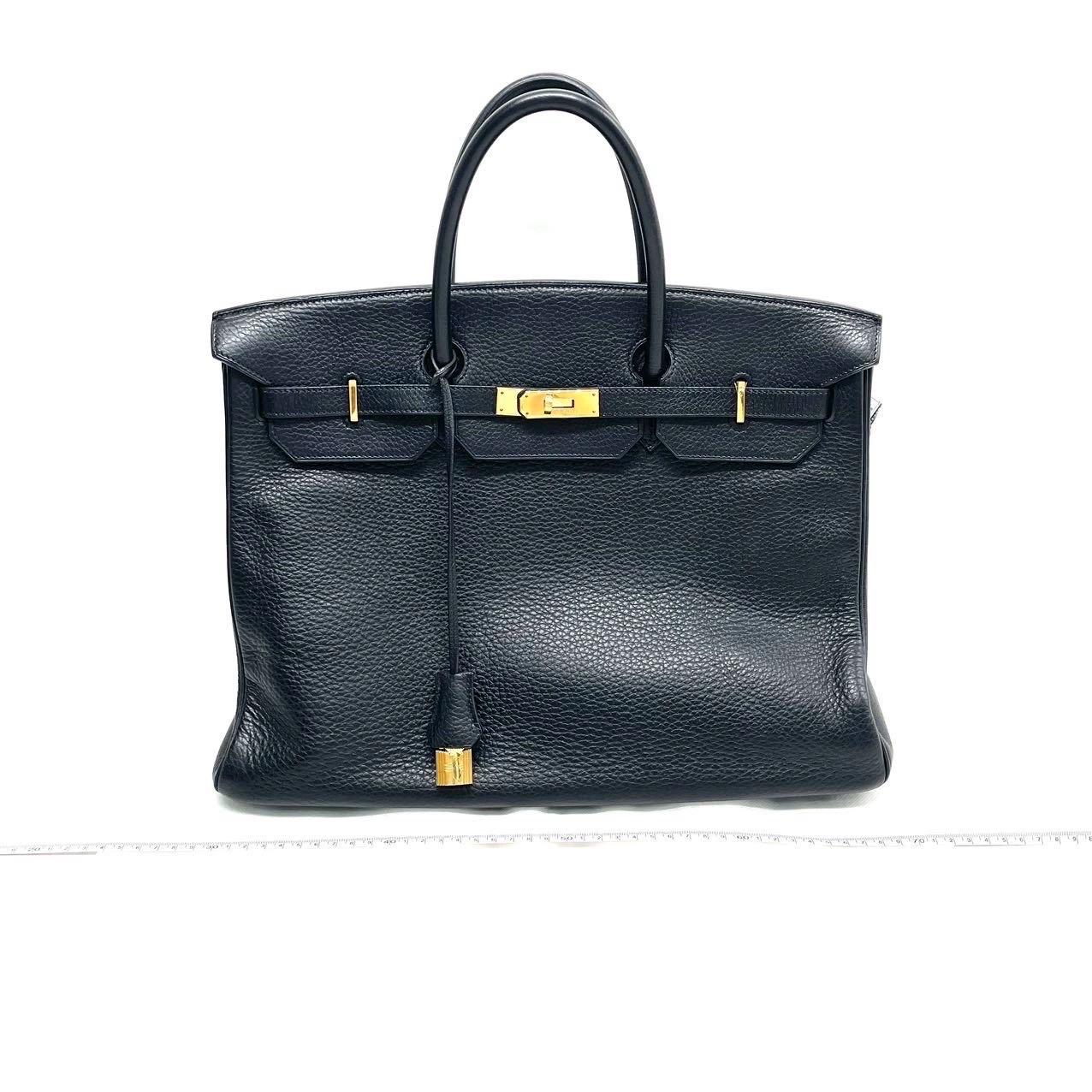 Gray Hermes Birkin 40 Black Togo Leather Gold Hardware 2001
