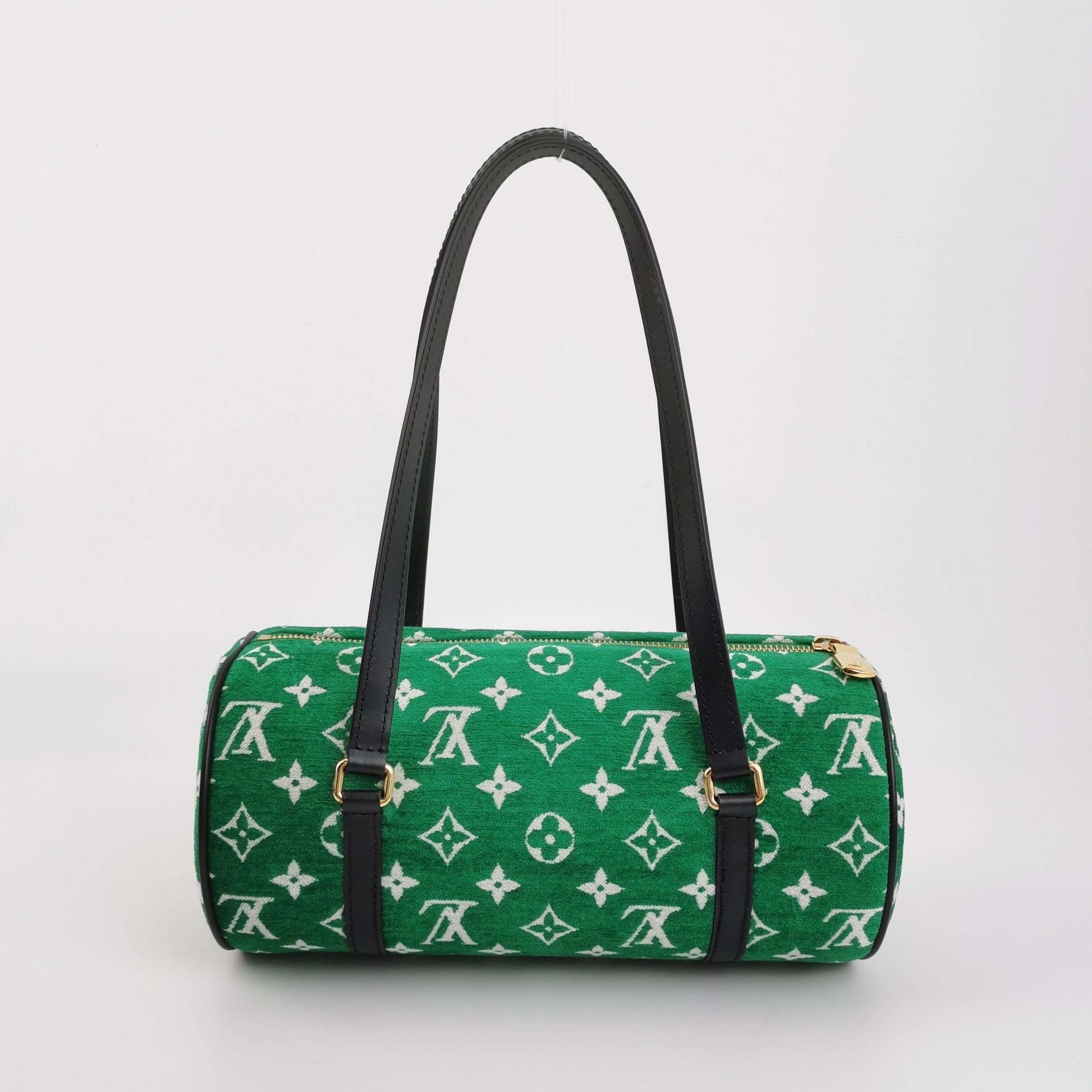 Verde Louis Vuitton Papillon Trunk 26 Greene & Greene in Velluto e Pelle in vendita