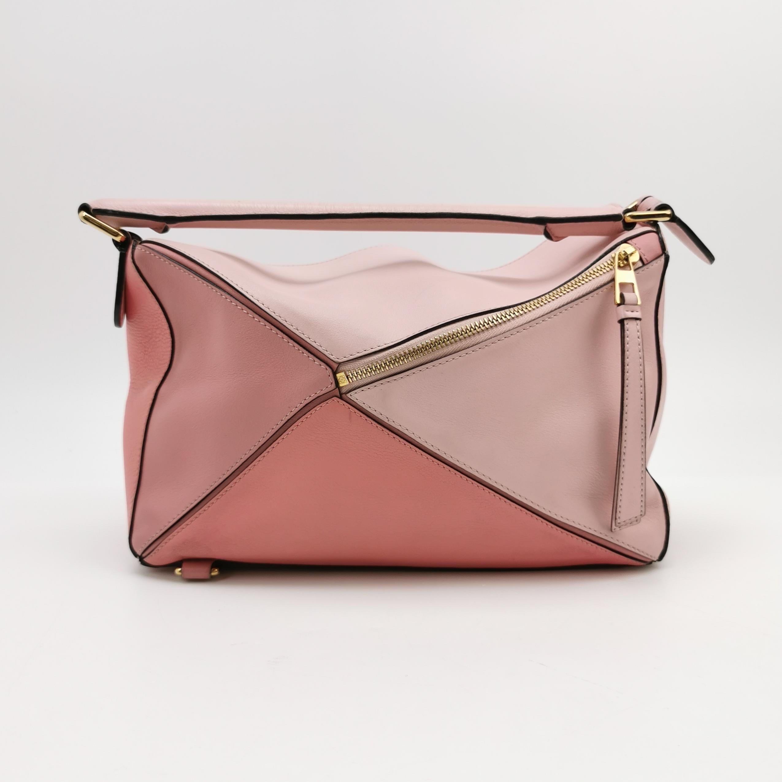 Loewe Puzzle Medium Multicolor Rosa Kalbsleder Tasche (Braun) im Angebot