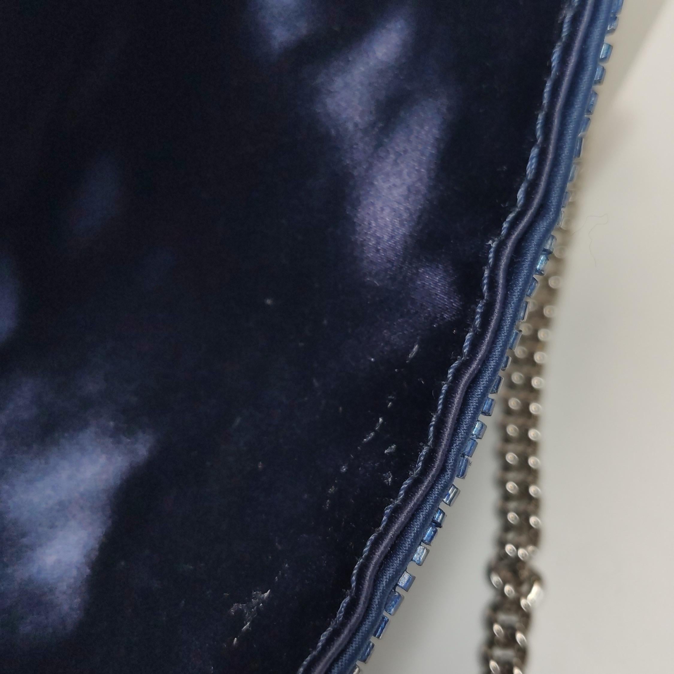 Fendi Baguette Mini Navy Sequins Chain Strap Crossbody Bag en vente 5
