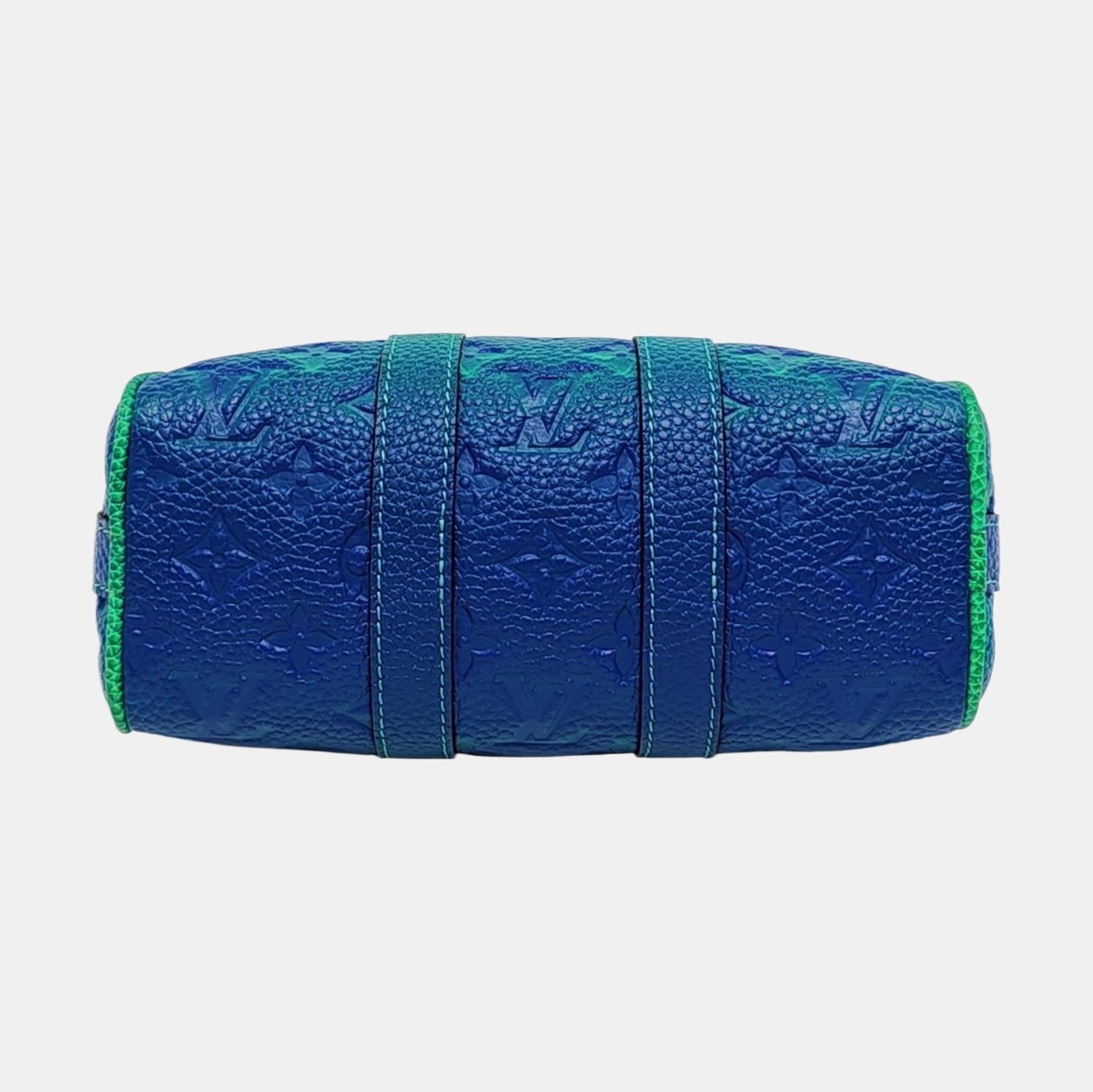 Louis Vuitton Keepall Nano Virgil Abloh Illusion Verde/Blu Pelle Taurillon Cr in vendita 1
