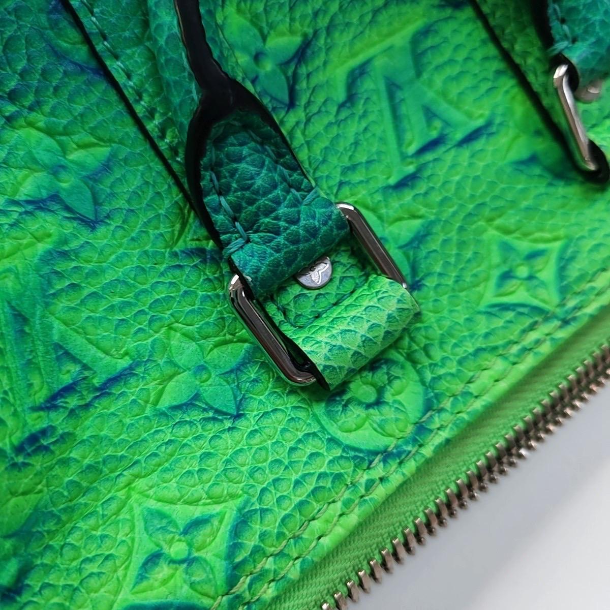 Louis Vuitton Keepall Nano Virgil Abloh Illusion Verde/Blu Pelle Taurillon Cr in vendita 3