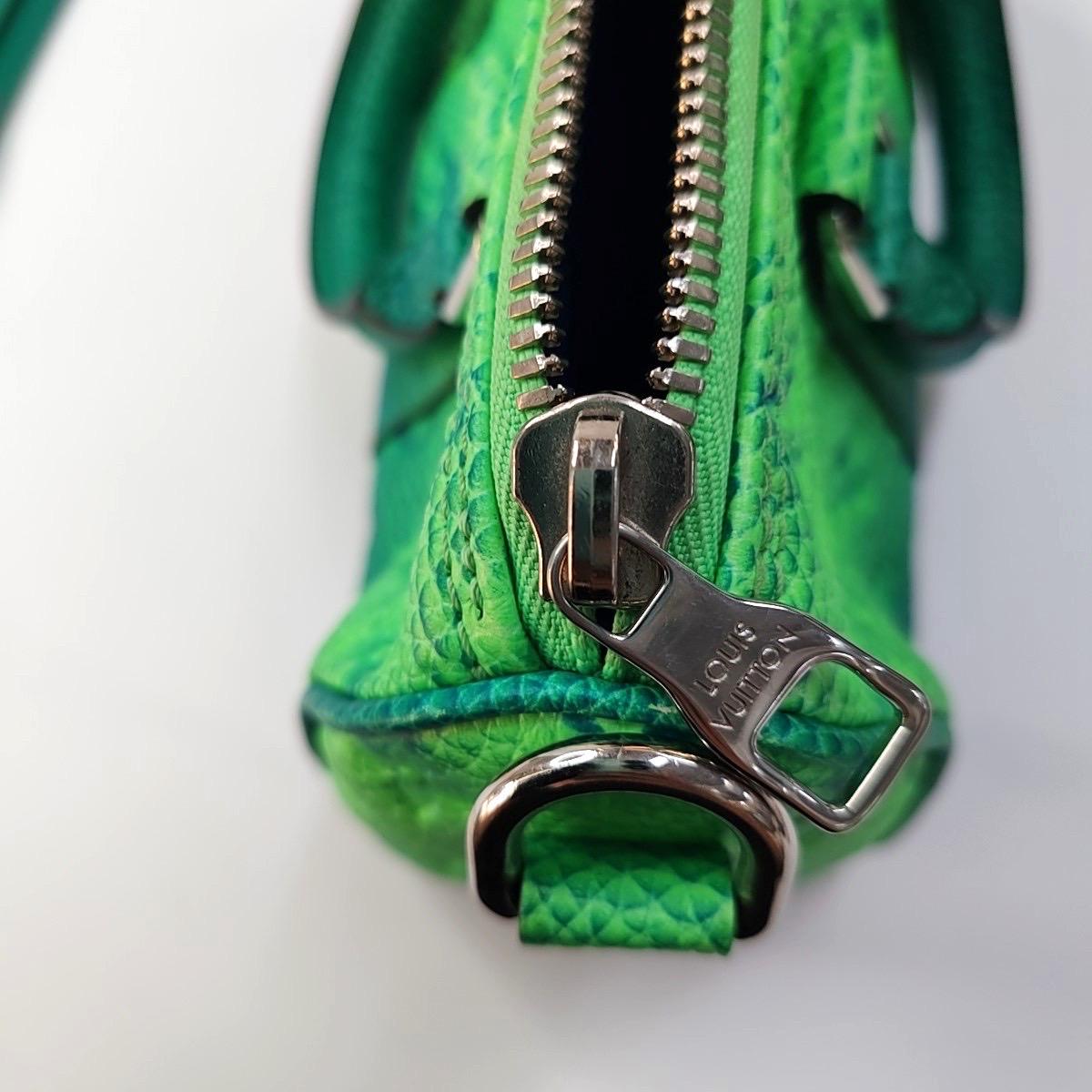 Louis Vuitton Keepall Nano Virgil Abloh Illusion Verde/Blu Pelle Taurillon Cr in vendita 5