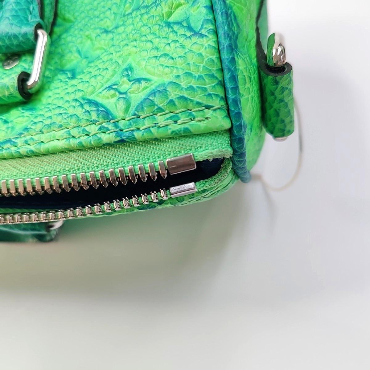 Louis Vuitton Keepall Nano Virgil Abloh Illusion Verde/Blu Pelle Taurillon Cr in vendita 6