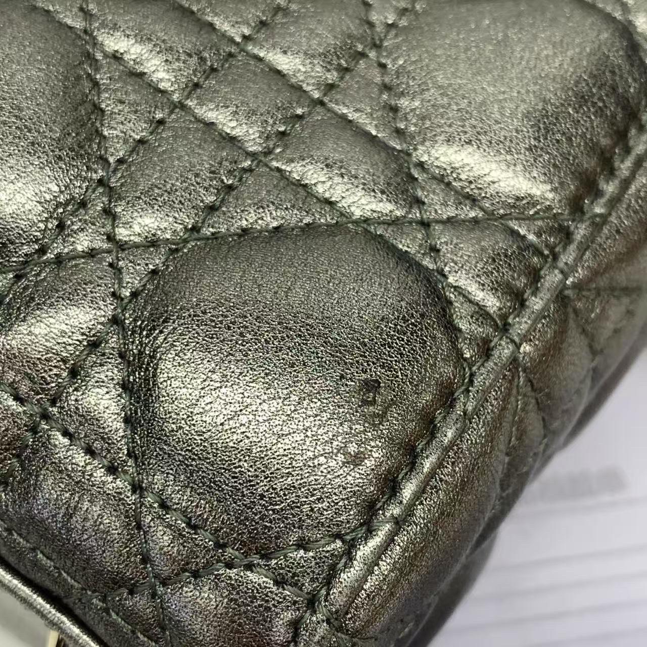 Lady Dior Small ABCdior Metallic Grey Cannage Lambskin Handbag with Strap 2019 en vente 8