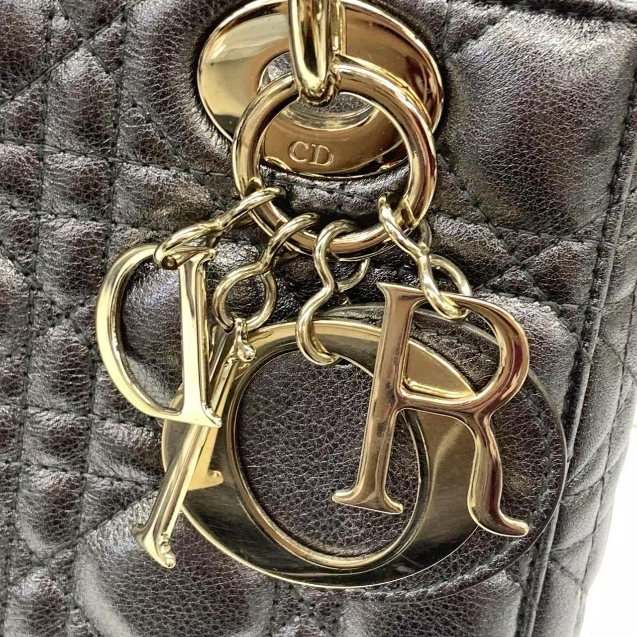 Lady Dior Small ABCdior Metallic Grey Cannage Lambskin Handbag with Strap 2019 en vente 15