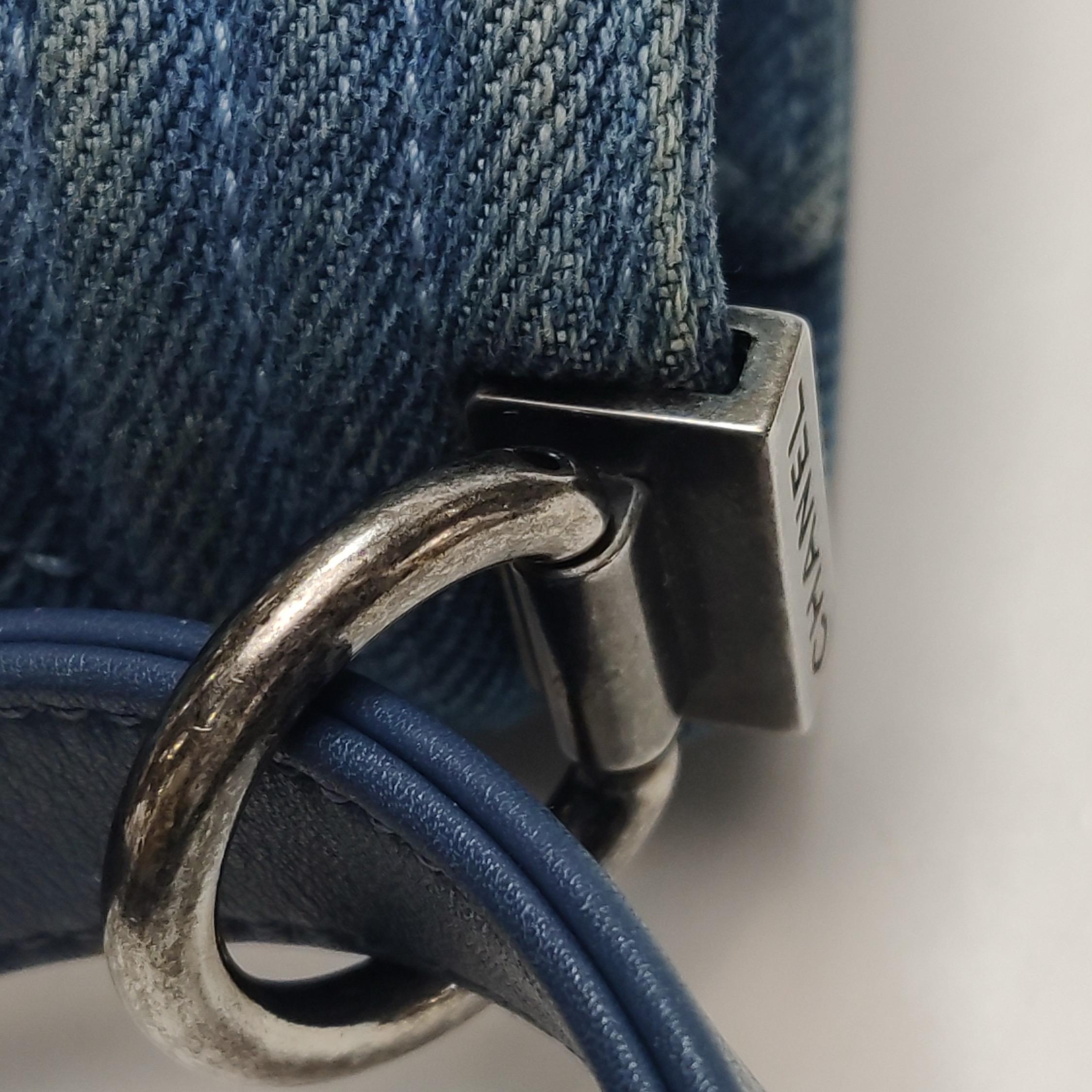 Chanel Le Boy Small Denim Blue Jeans Silver Antiqued Hardware 2012-2013 en vente 4