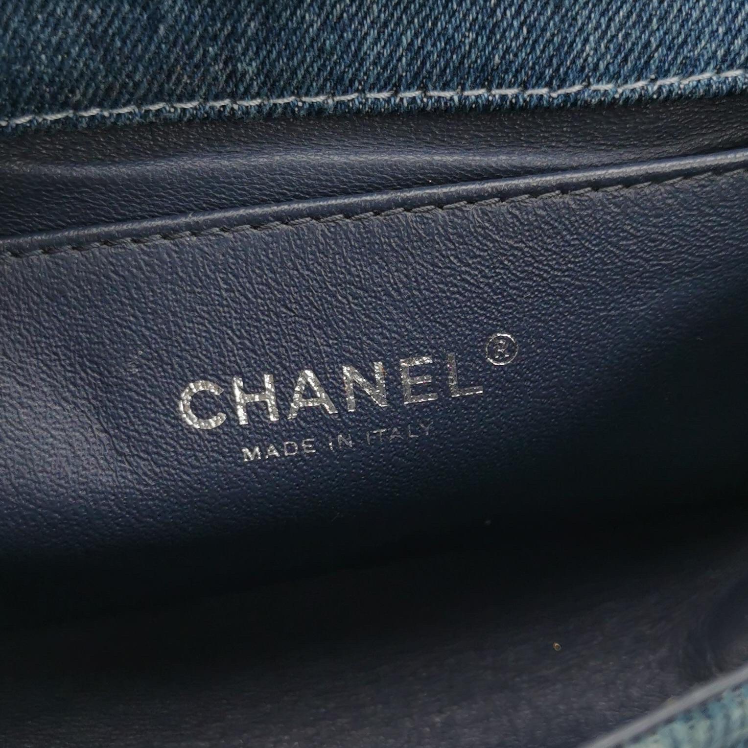 Chanel Le Boy Small Denim Blue Jeans Silver Antiqued Hardware 2012-2013 en vente 5